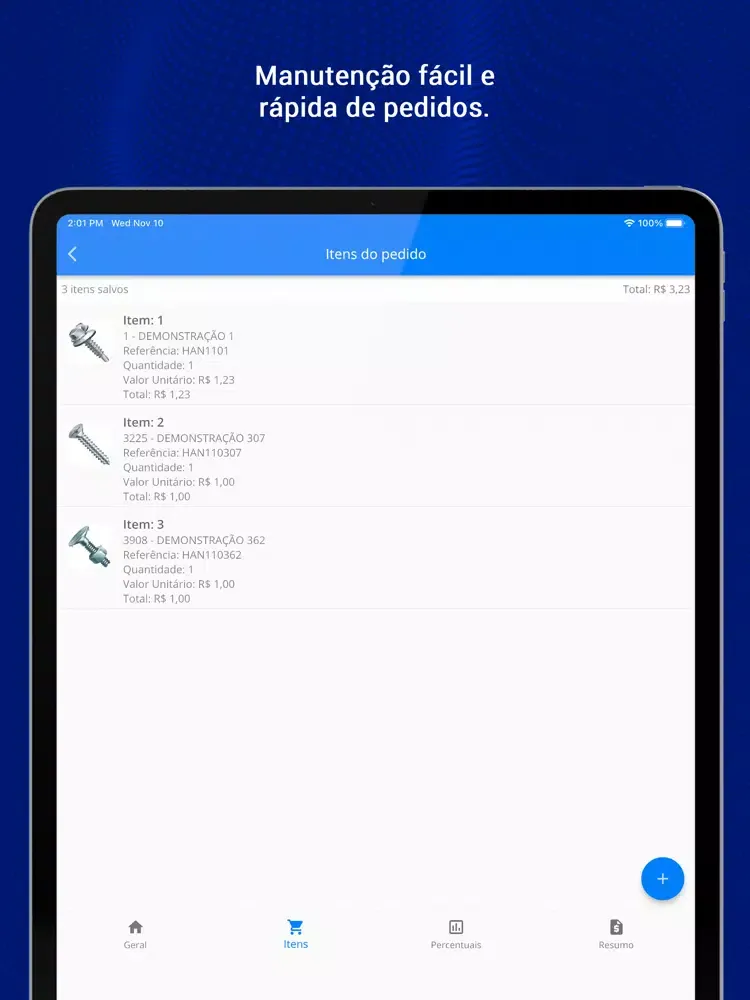 Ảnh chụp màn hình của SIGER Mobile Vendas iPad 