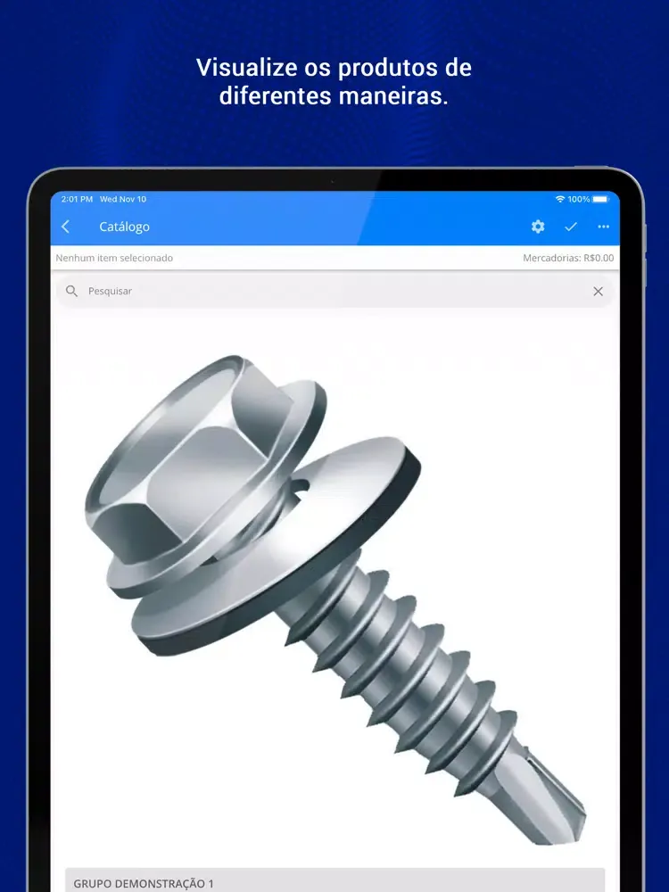 Ảnh chụp màn hình của SIGER Mobile Vendas iPad 