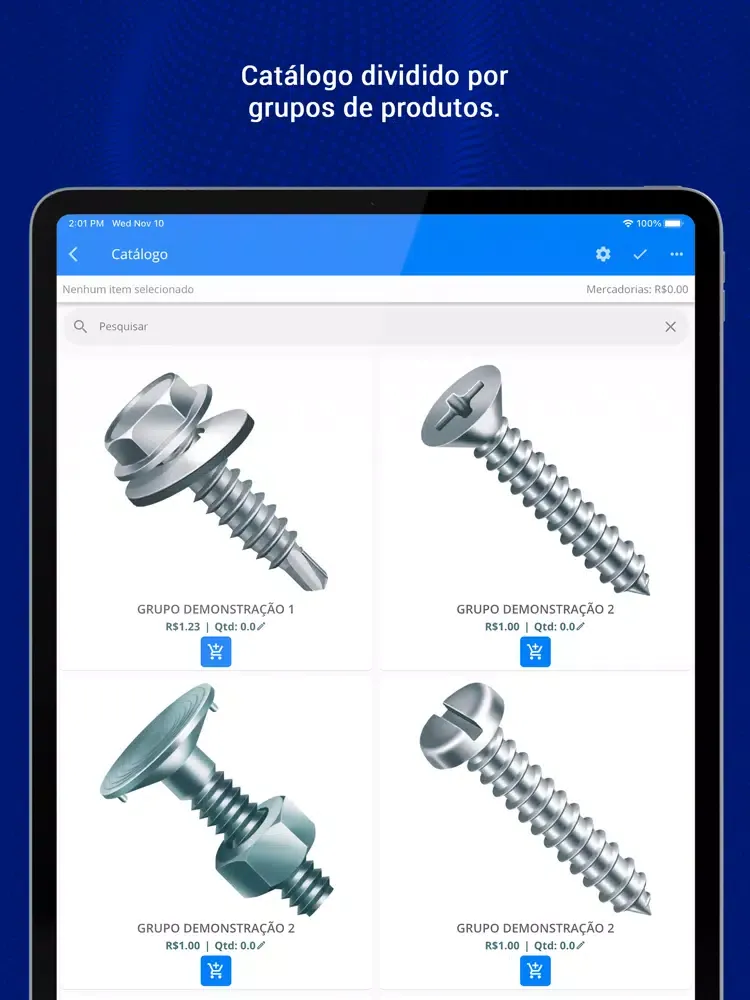 Ảnh chụp màn hình của SIGER Mobile Vendas iPad 