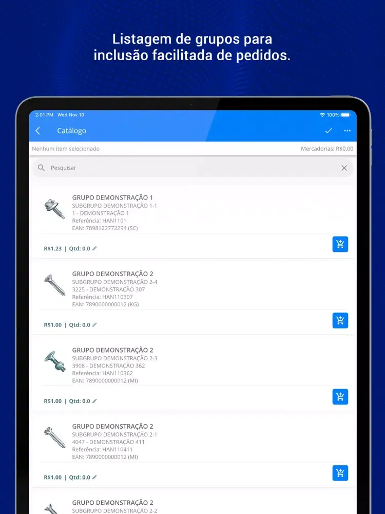 Ảnh chụp màn hình của SIGER Mobile Vendas iPad 