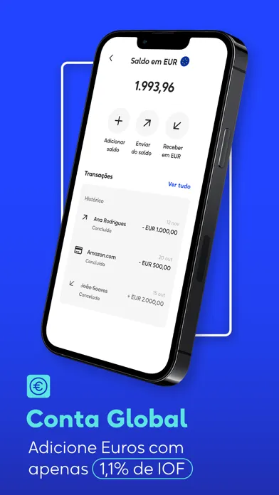 Tangkapan skrin Remessa Online: Conta Global