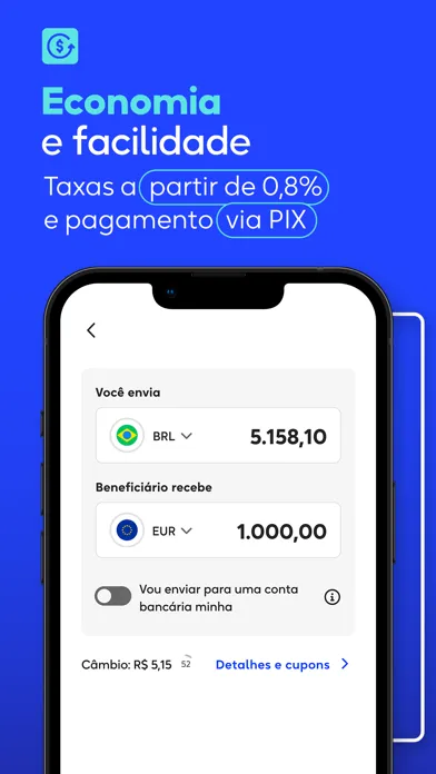 Tangkapan skrin Remessa Online: Conta Global