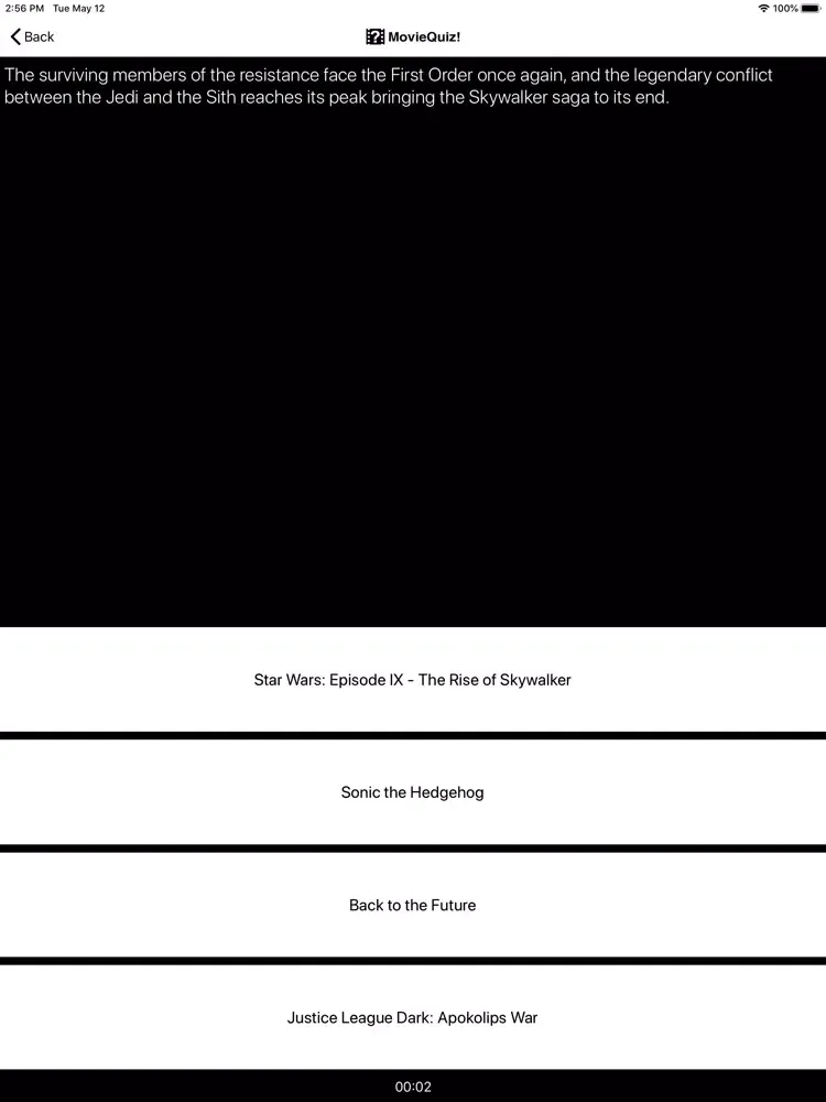 Capturas de pantalla de MovieQuiz - Synopsis Trivia iPad 
