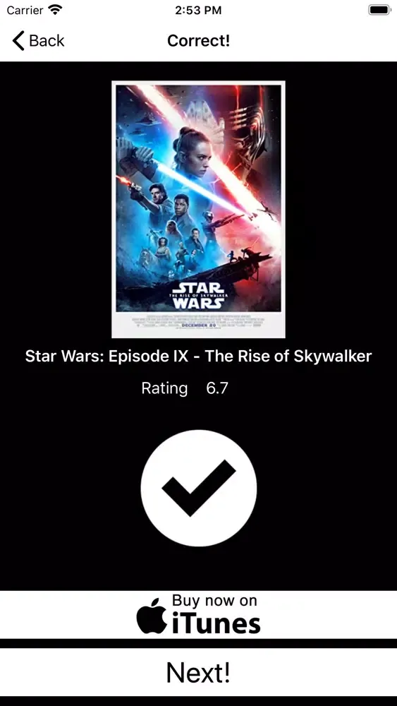 Capturas de pantalla de MovieQuiz - Synopsis Trivia