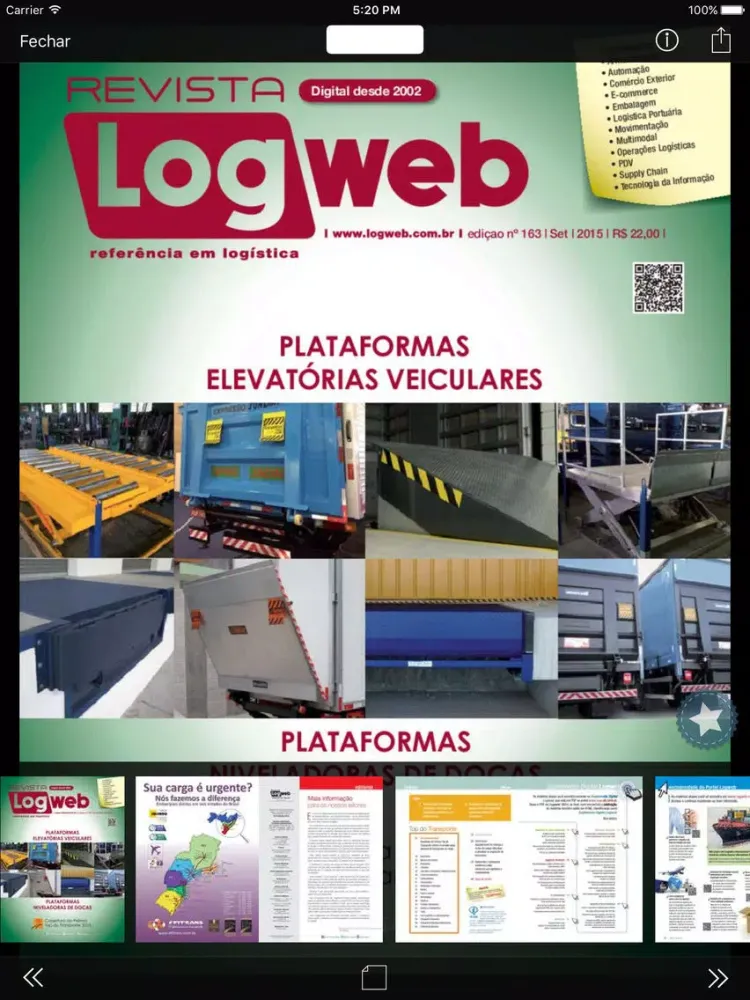 Tangkapan skrin Revista Logweb iPad 