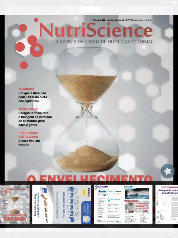 Tangkapan layar Revista NutriScience iPad 