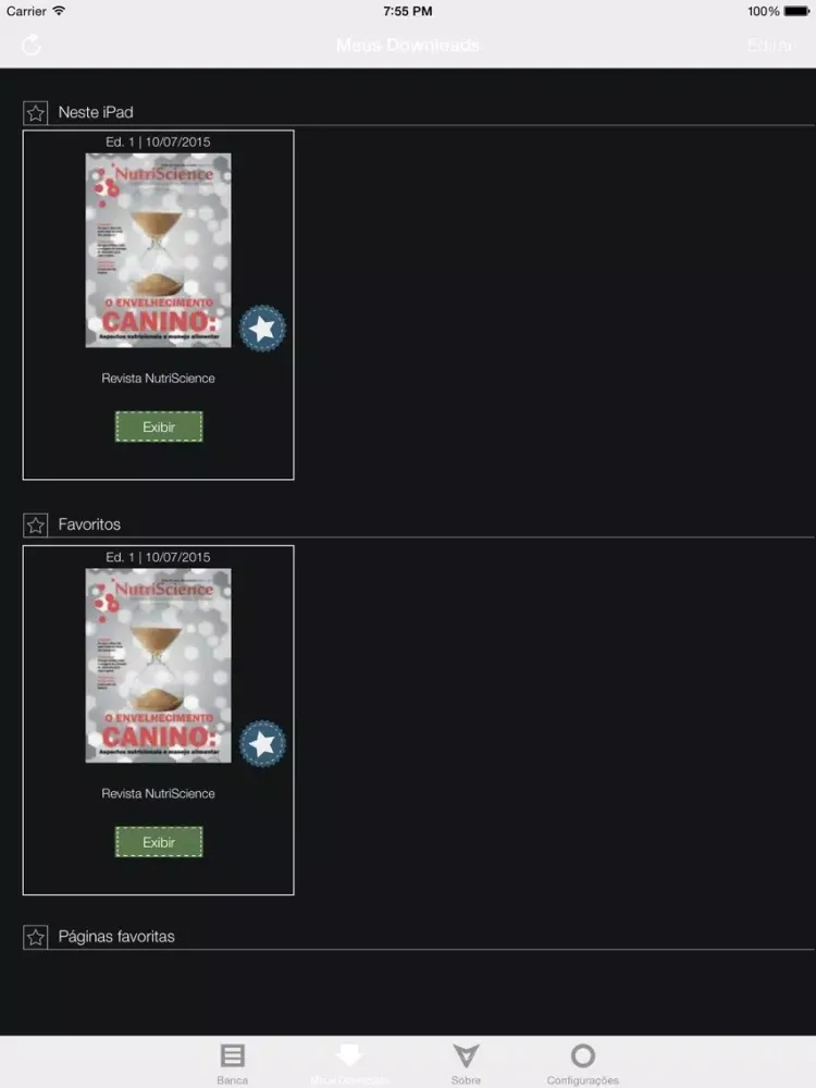 Tangkapan layar Revista NutriScience iPad 