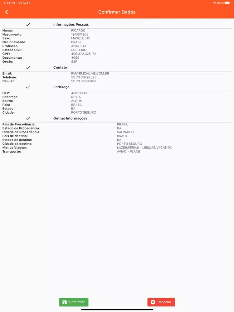 (RM) Checkin Online iPad  স্ক্রিনশট