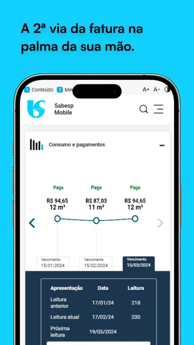 Capturas de pantalla de Sabesp Mobile