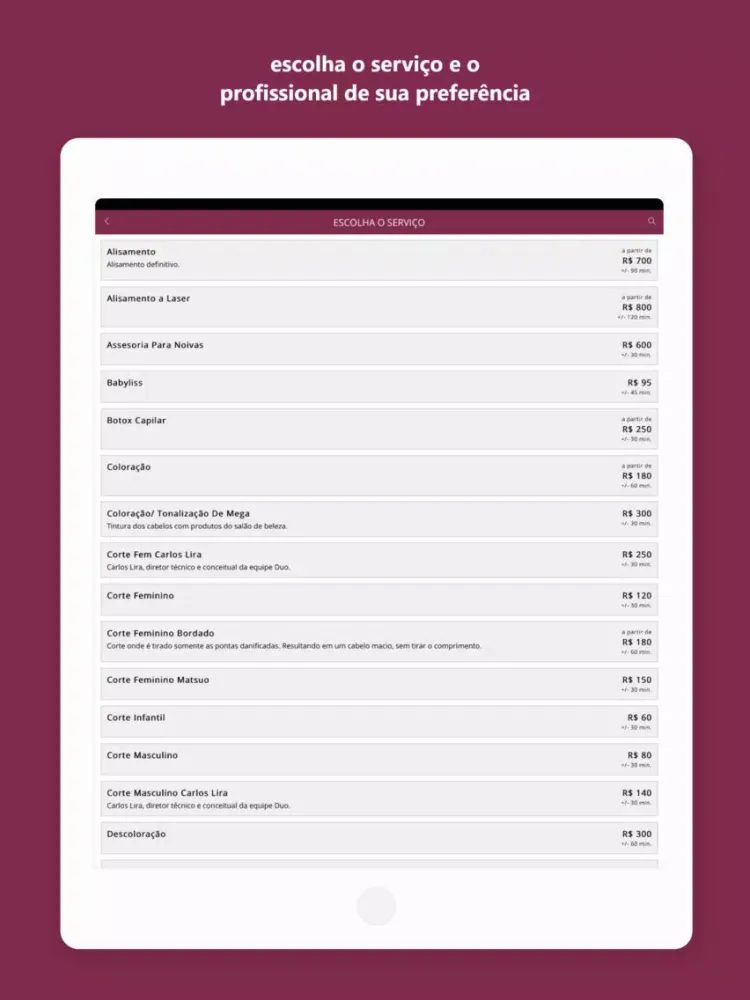 DUO Jardins beleza e bem-estar iPad 应用截图