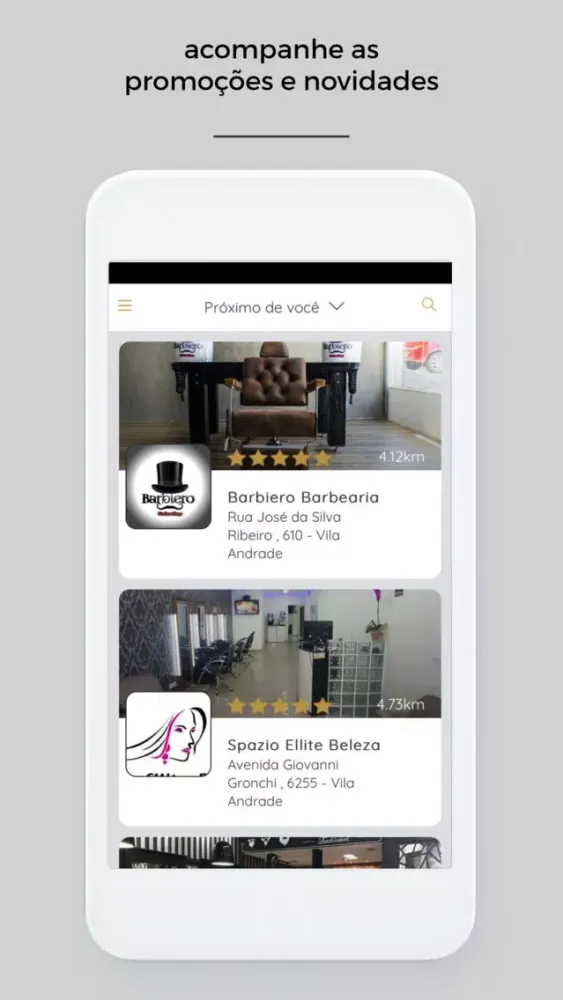 Capturas de tela do SalãoVIP Mobile