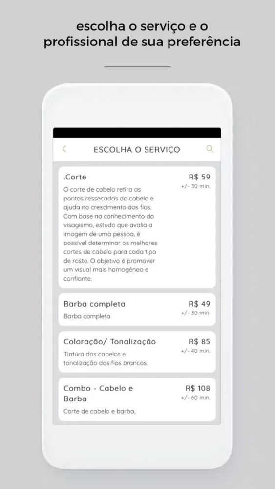 Capturas de tela do SalãoVIP Mobile