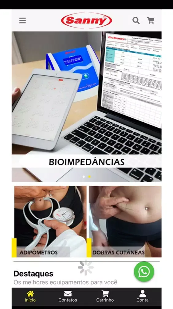 Tangkapan skrin Sanny Equipamentos