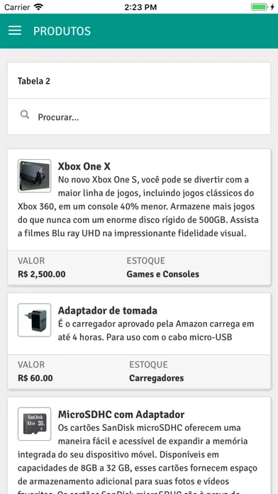 Capturas de tela do SIC Pedidos
