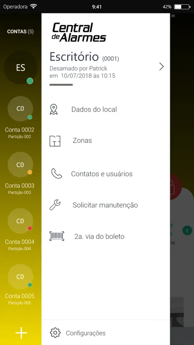 Скриншоты Central de Alarmes