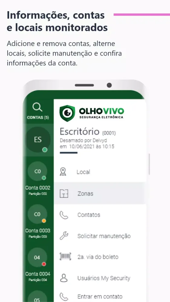 Olho Vivo Segurança Screenshots