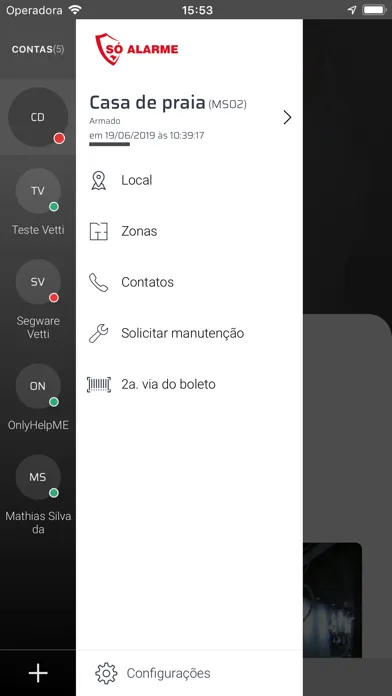 Tangkapan layar Só Alarme +
