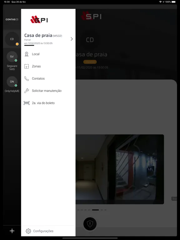 Zrzuty ekranu SPI Alarmes iPad 