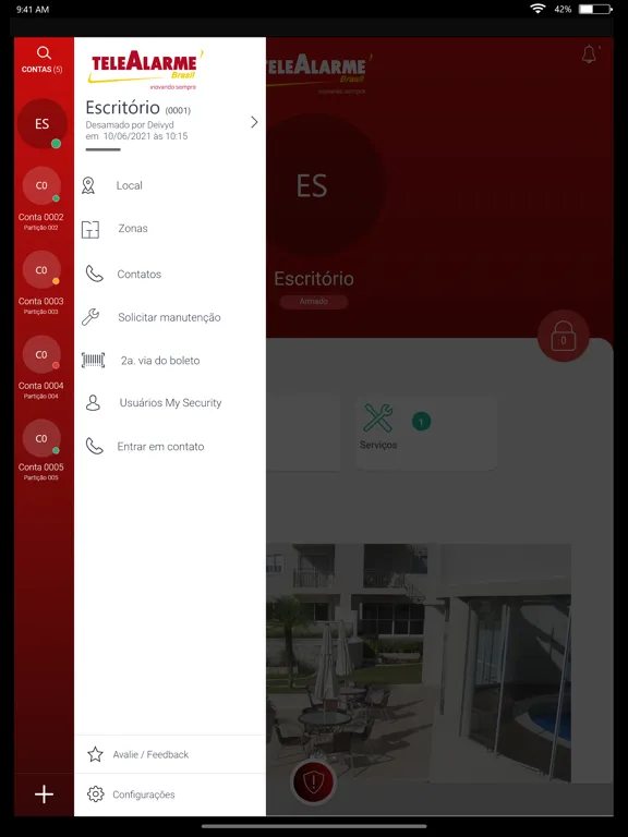 TeleAlarme Brasil iPad  Ekran Görüntüleri