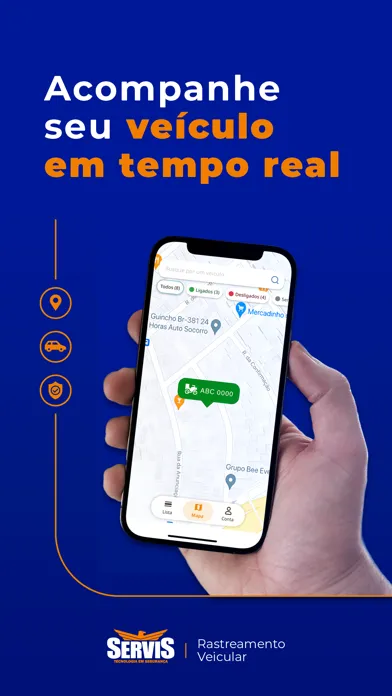 Capturas de tela do Servis Rastreamento
