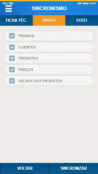 GIX Sales Screenshots