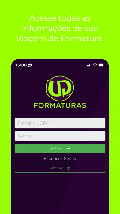 Capturas de tela do UP Formaturas - Vai de UP