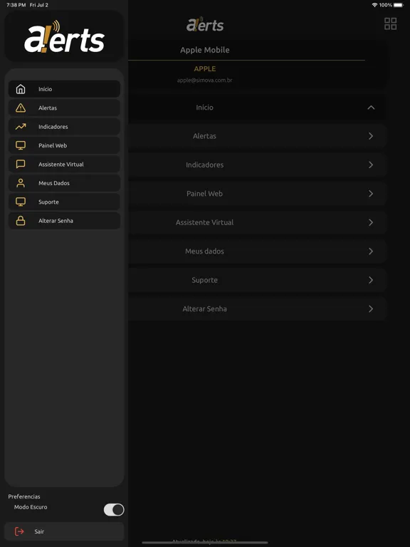Simova Alertas iPad  스크린샷