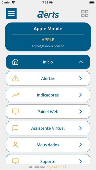 ภาพหน้าจอของ Simova Alertas