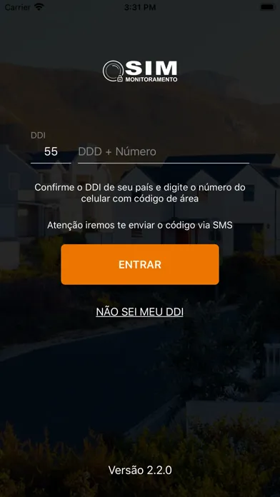 Tangkapan skrin SIM MONITORAMENTO