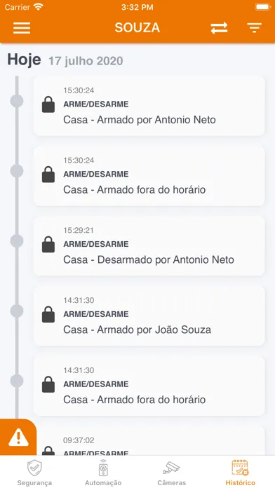 Tangkapan skrin SIM MONITORAMENTO