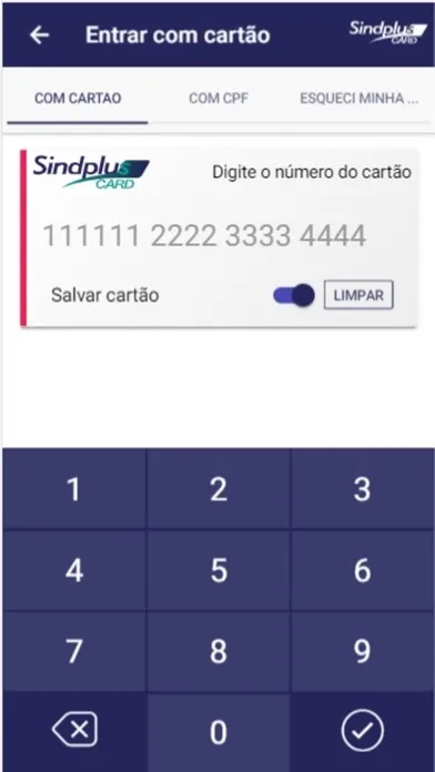 Screenshot di SindPlus Card
