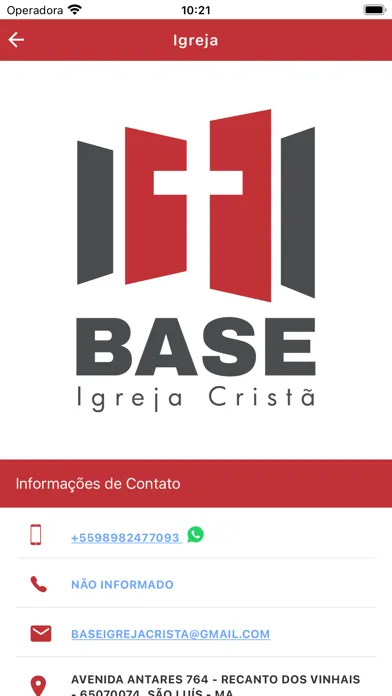 Ảnh chụp màn hình của Base Igreja Cristã