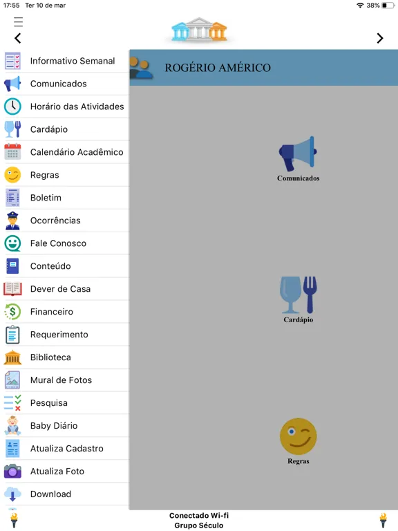 Capturas de tela do Século Agenda iPad 