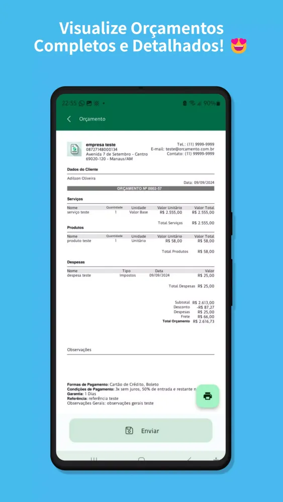 Orçamento Perfeito Screenshots