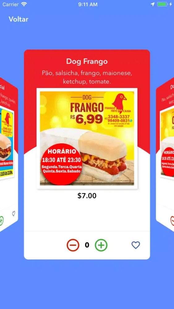 Ảnh chụp màn hình của Frango Frito na Caixa