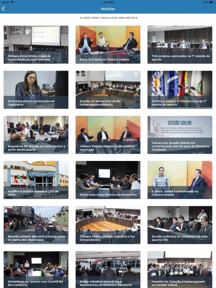 Capturas de tela do CVBC iPad 