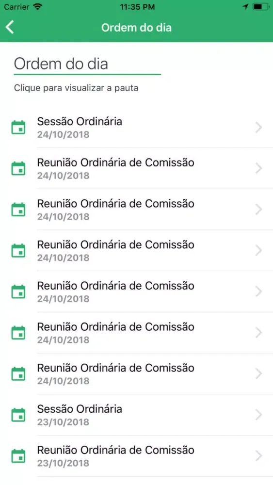 Capturas de tela do CVBC