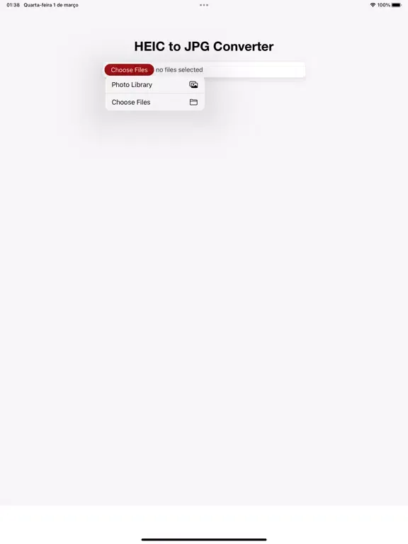 Tangkapan skrin Heic to JPG iPad 