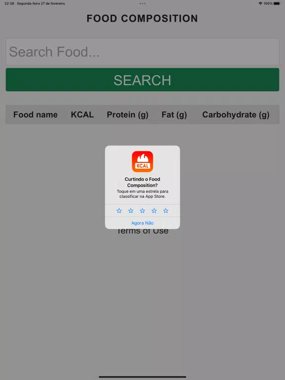 Tangkapan skrin Food Composition iPad 