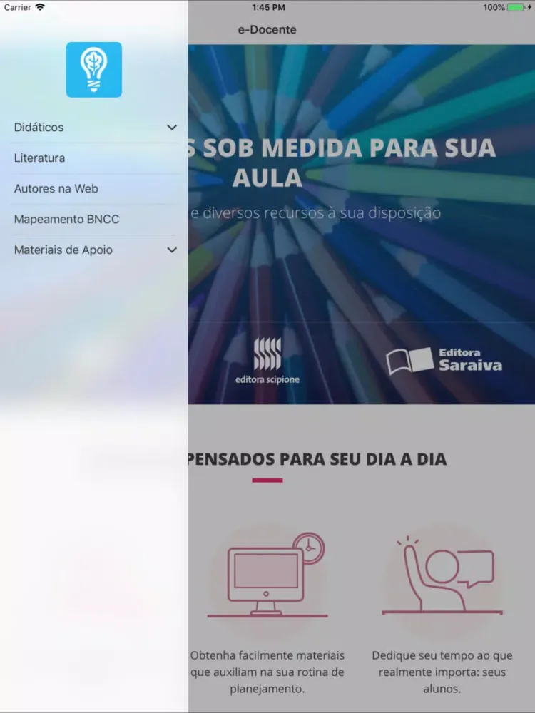 e-Docente EI/anos iniciais EF iPad  Ekran Görüntüleri