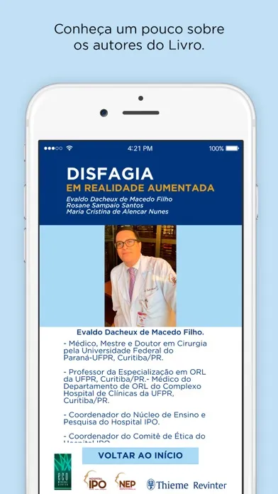 Capturas de tela do IPO - Disfagia RA
