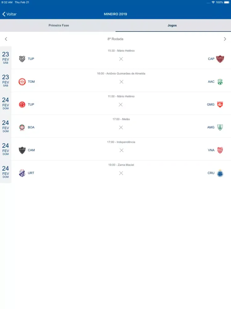 Cruzeiro Oficial iPad  Ekran Görüntüleri