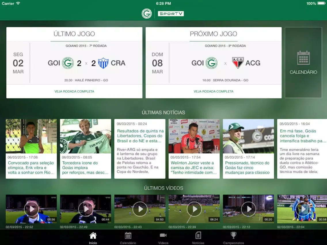 Tangkapan skrin Goiás Oficial iPad 