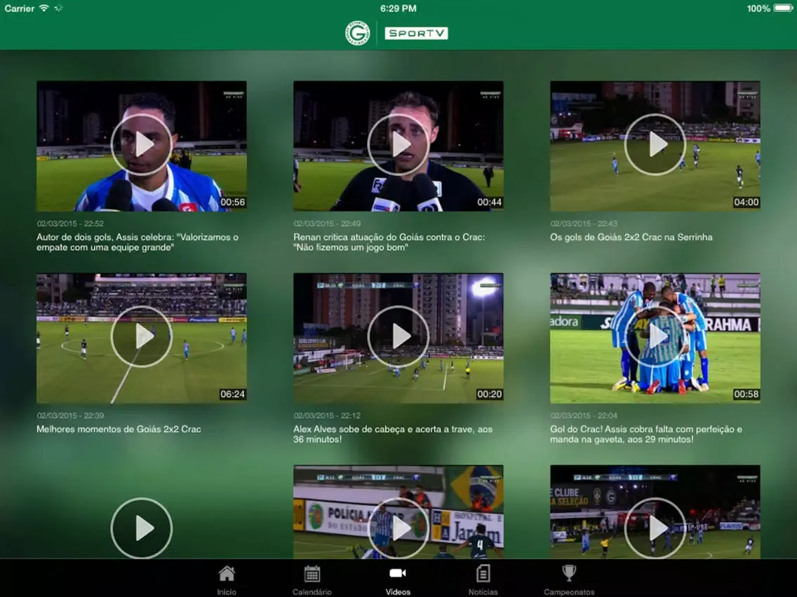 Tangkapan skrin Goiás Oficial iPad 