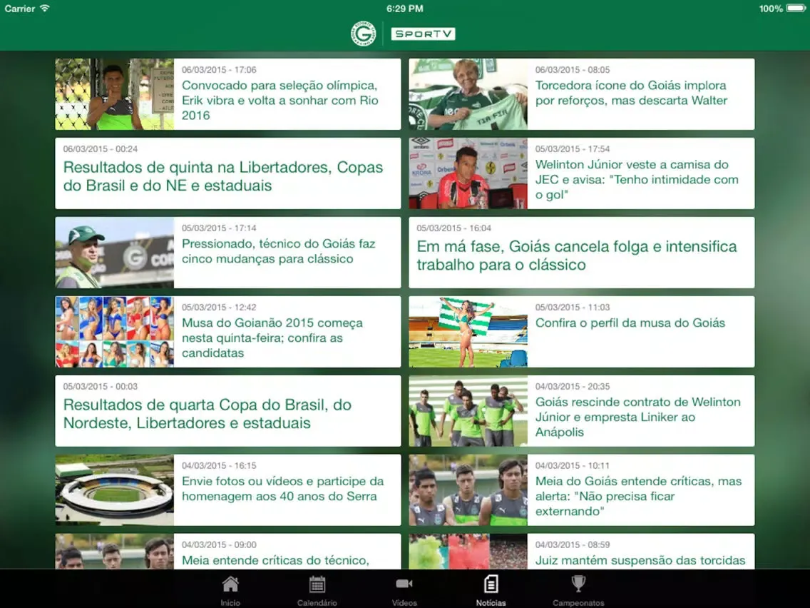 Tangkapan skrin Goiás Oficial iPad 
