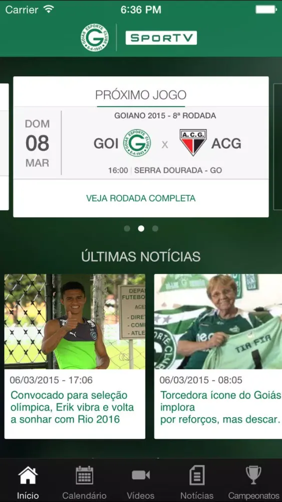 Tangkapan skrin Goiás Oficial
