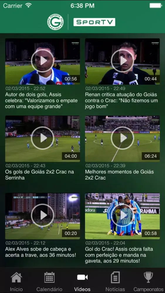 Tangkapan skrin Goiás Oficial