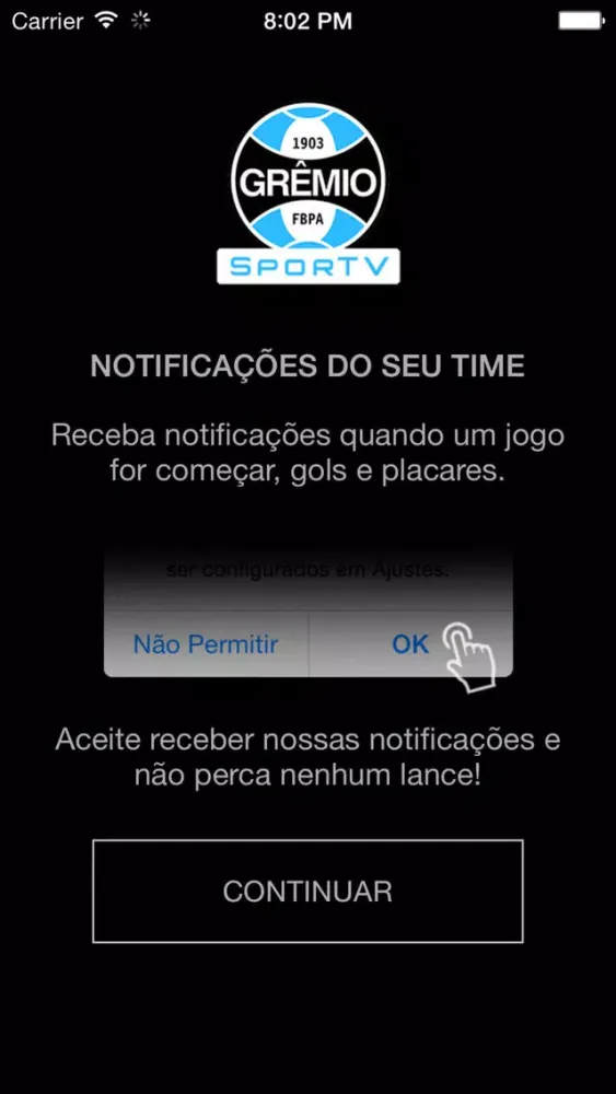 Tangkapan skrin Grêmio SporTV