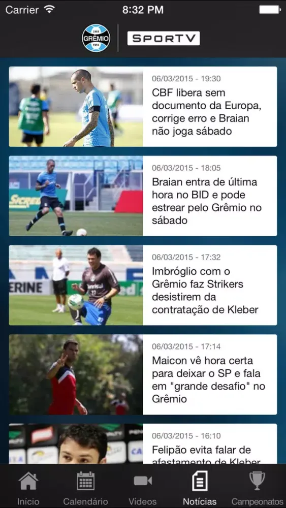 Tangkapan skrin Grêmio SporTV