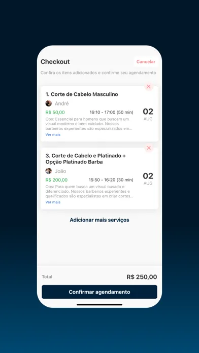Captures d'écran de AppBarber: Cliente